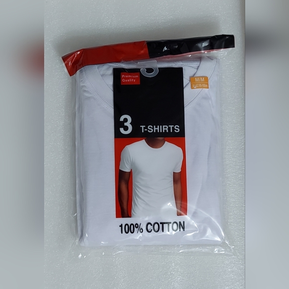Premium White Cotton T-shirts for Men - Pack of 3, Size M - Picture 6 of 8